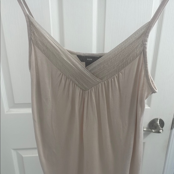 H&M Beige/Cream Relaxed Ruched Camisole Top 100% Silk Size S - Picture 5 of 6